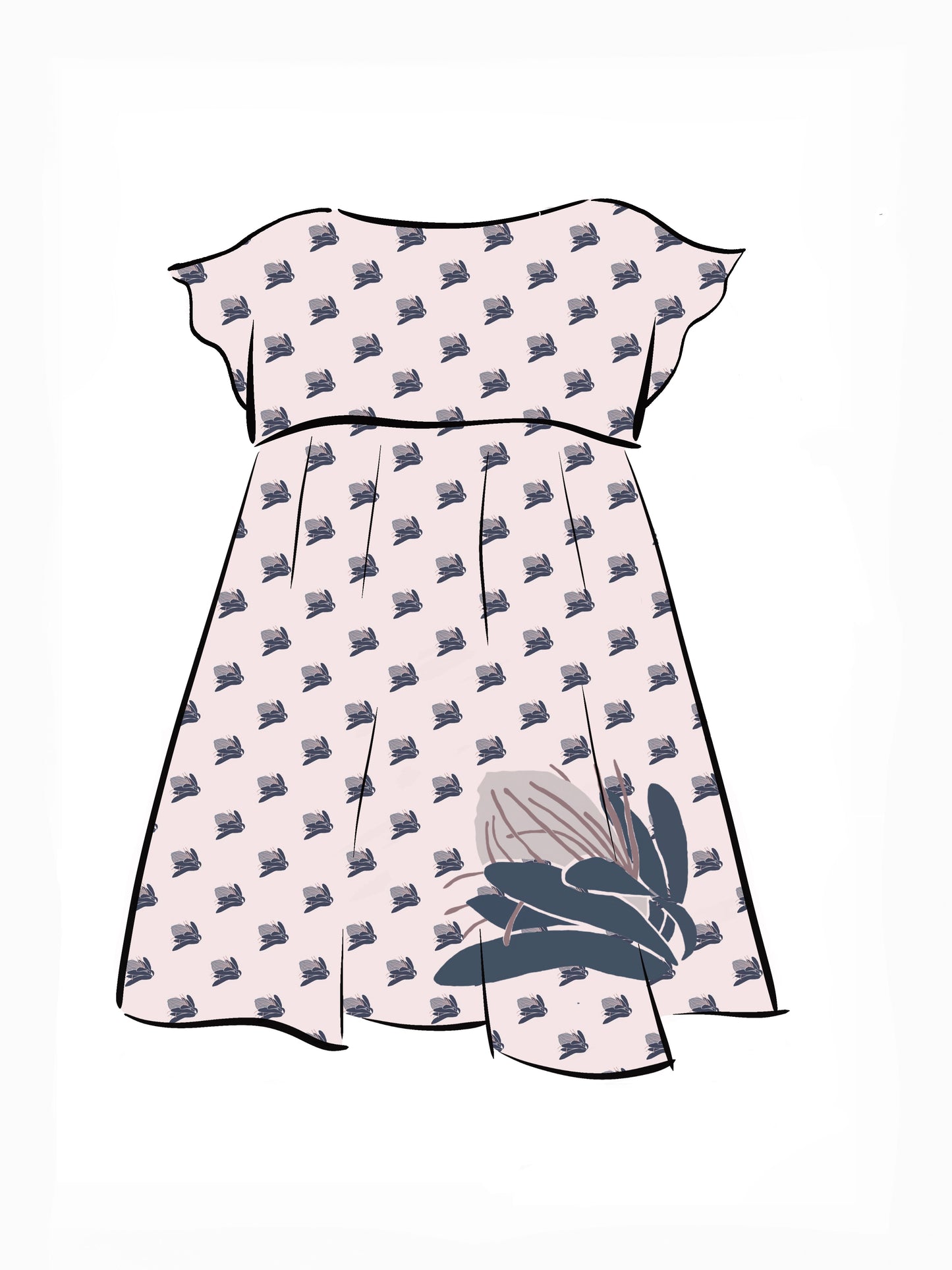 006 DESIGN YOUR OWN Organic Cotton Protea Dress Light Pink