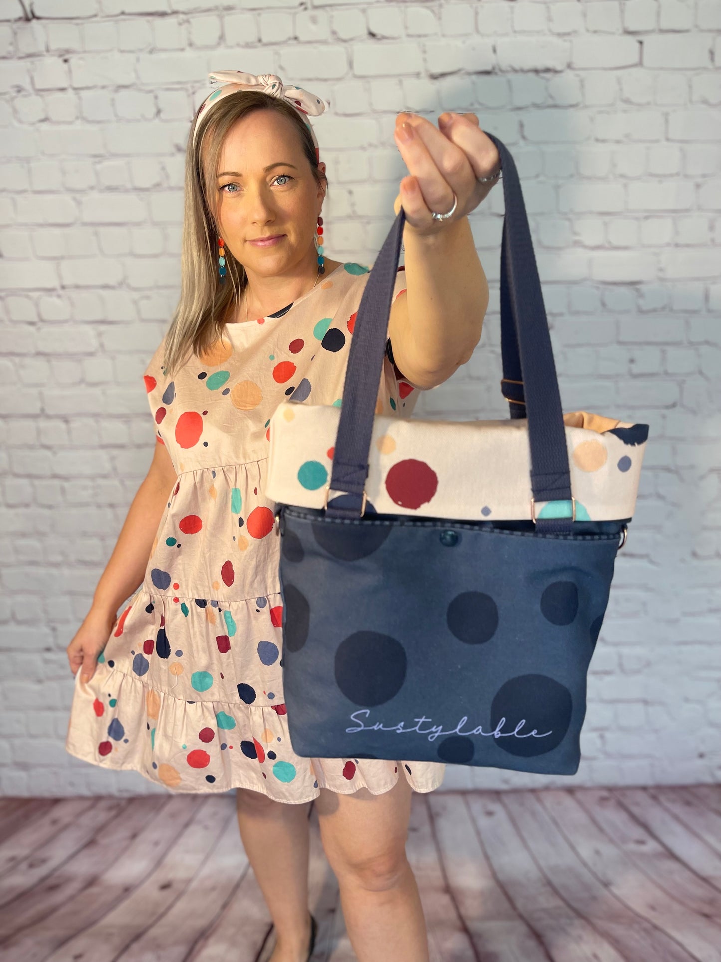 014 Organic Cotton Rainbow & Polka Dots Bags