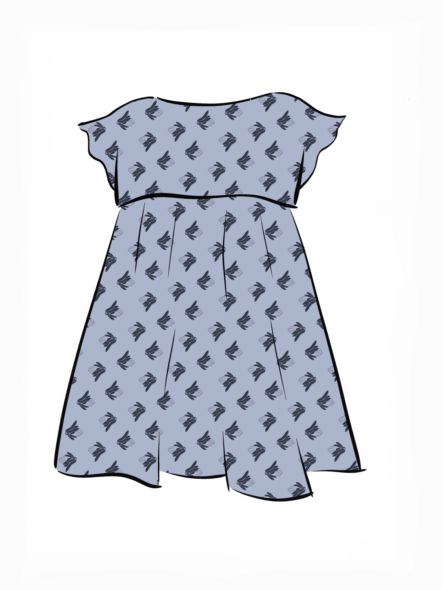 008 DESIGN YOUR OWN Organic Cotton “Protea” Dress Lilac