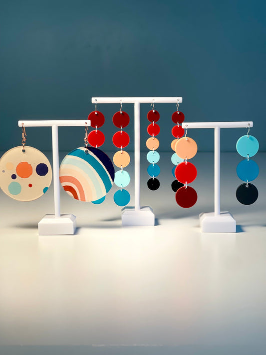 011 Rainbow and Polka Dot Earrings