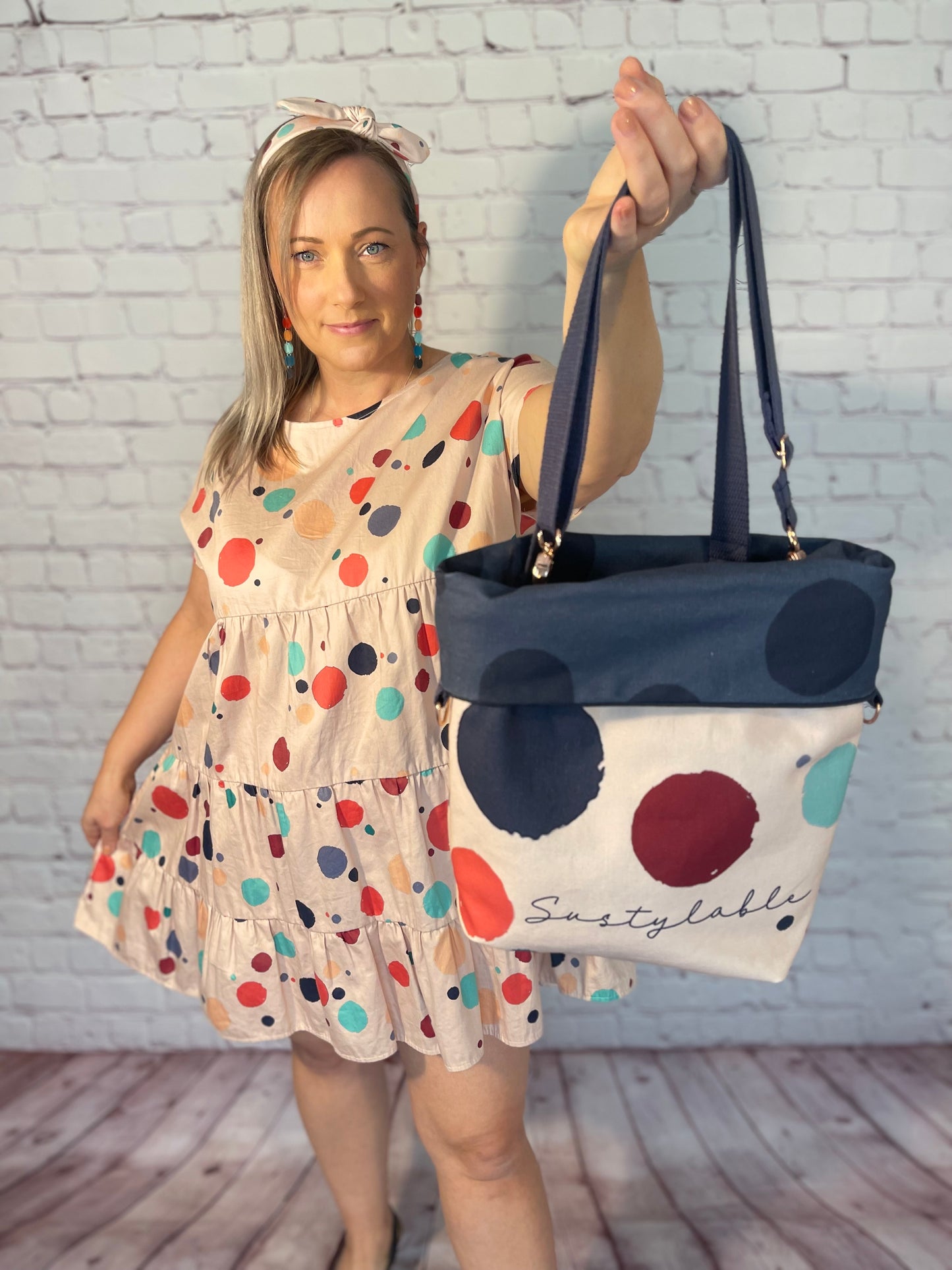 014 Organic Cotton Rainbow & Polka Dots Bags