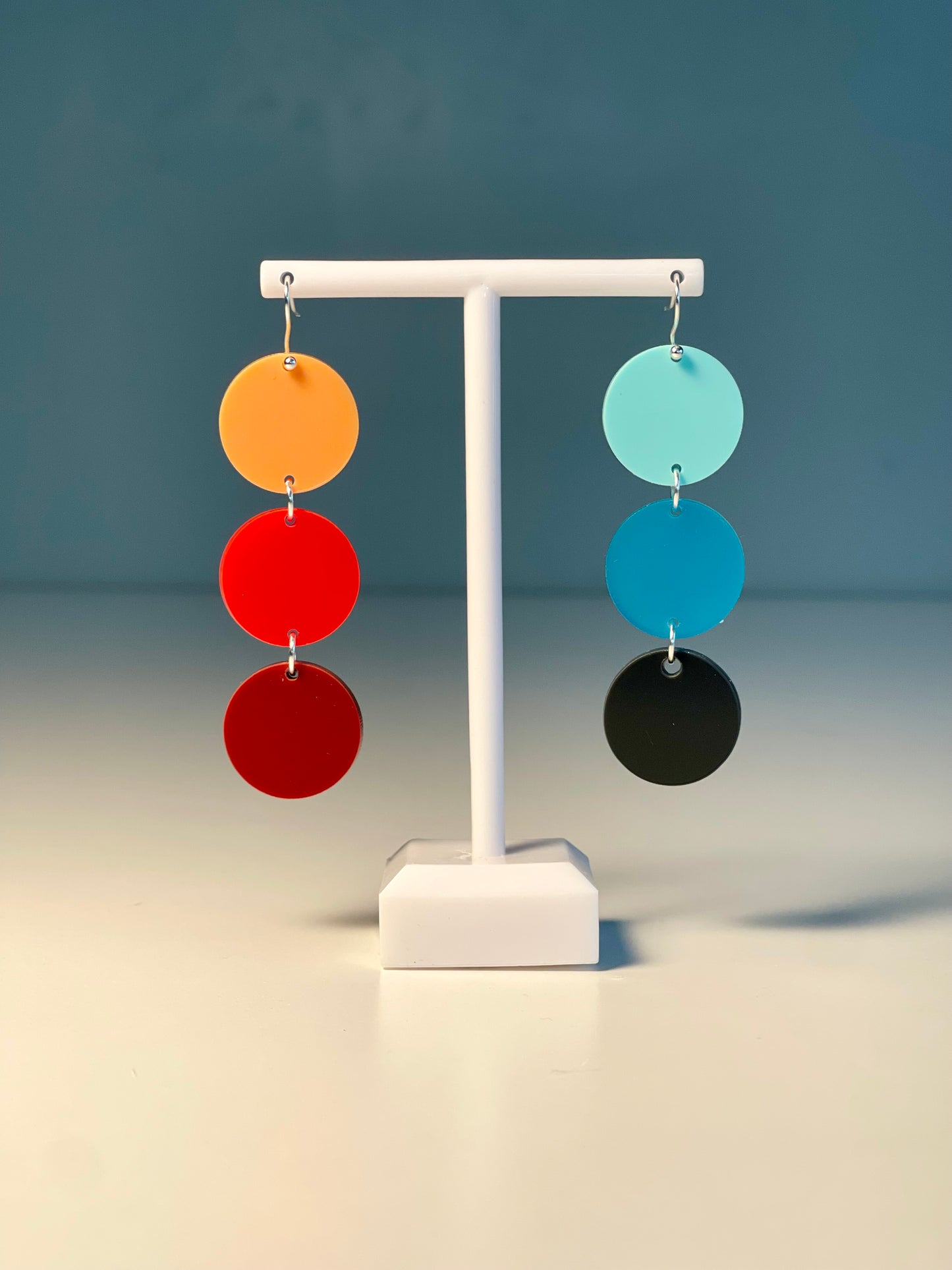 011 Rainbow and Polka Dot Earrings