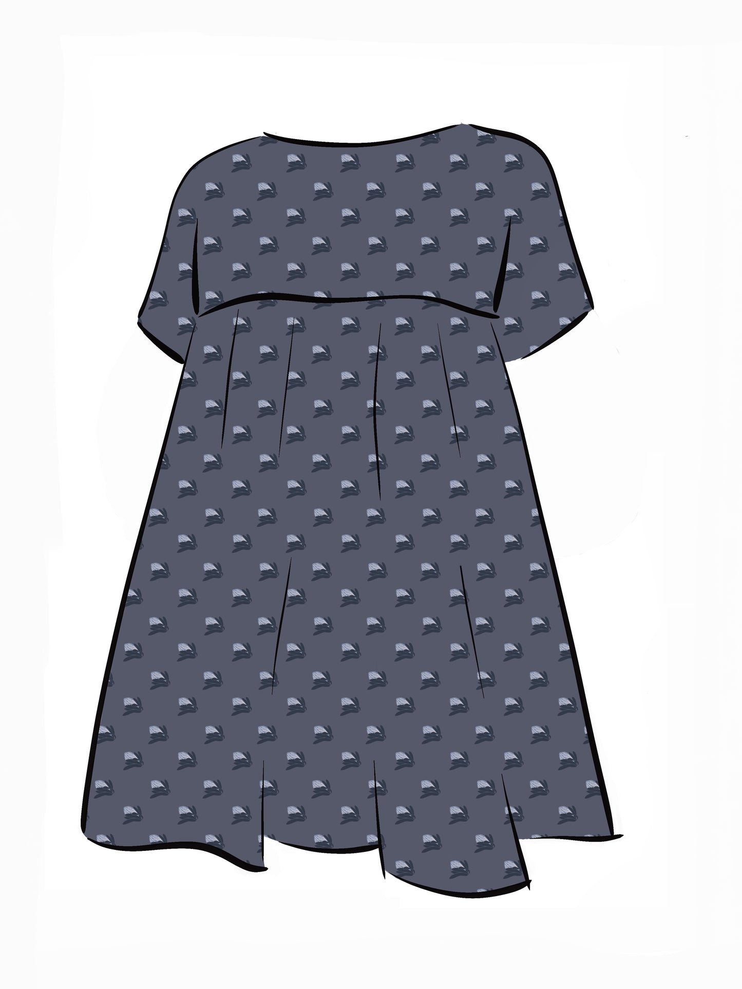 008 DESIGN YOUR OWN Organic Cotton “Protea” Dress Navy Blue