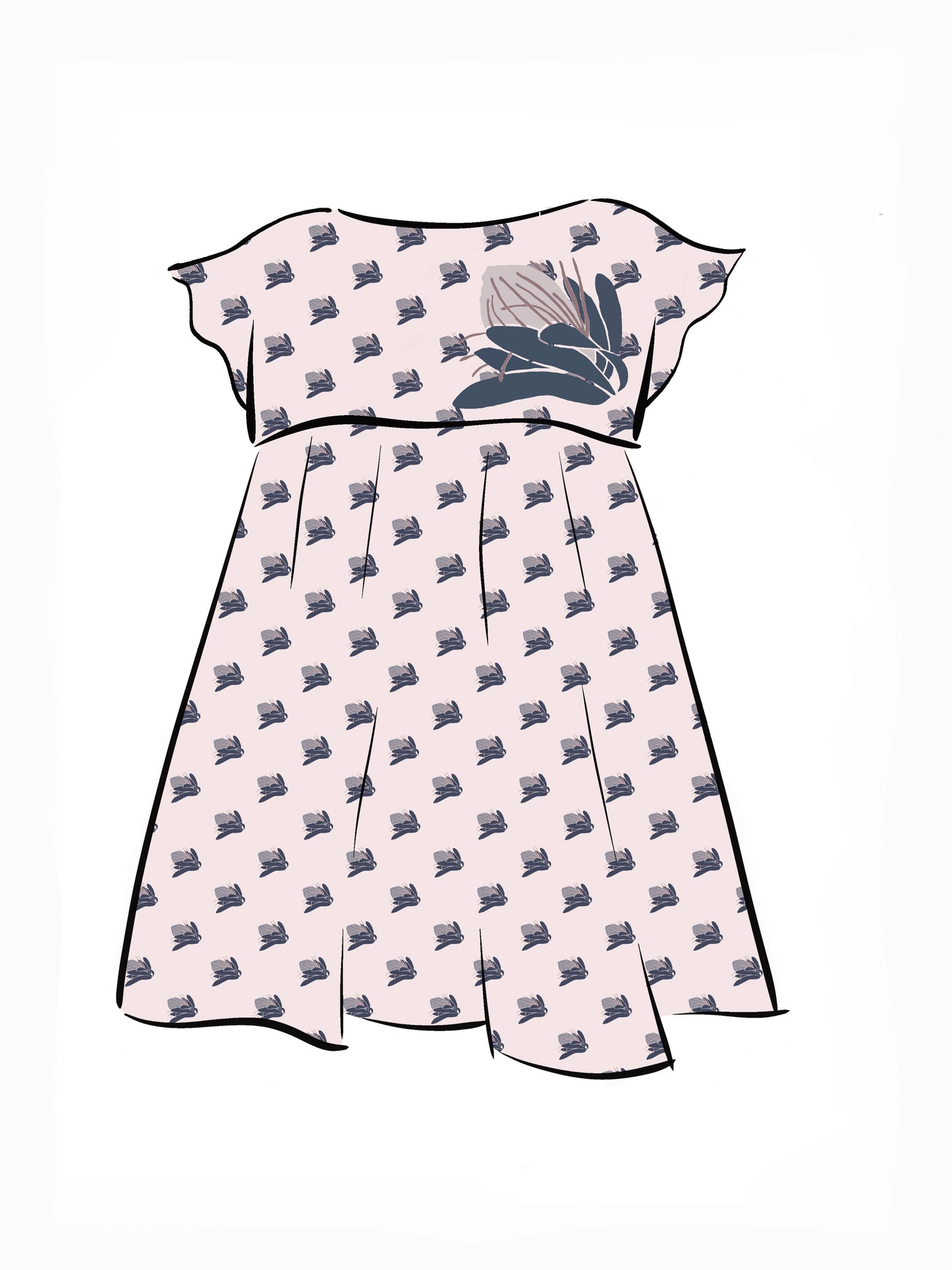 006 DESIGN YOUR OWN Organic Cotton Protea Dress Light Pink