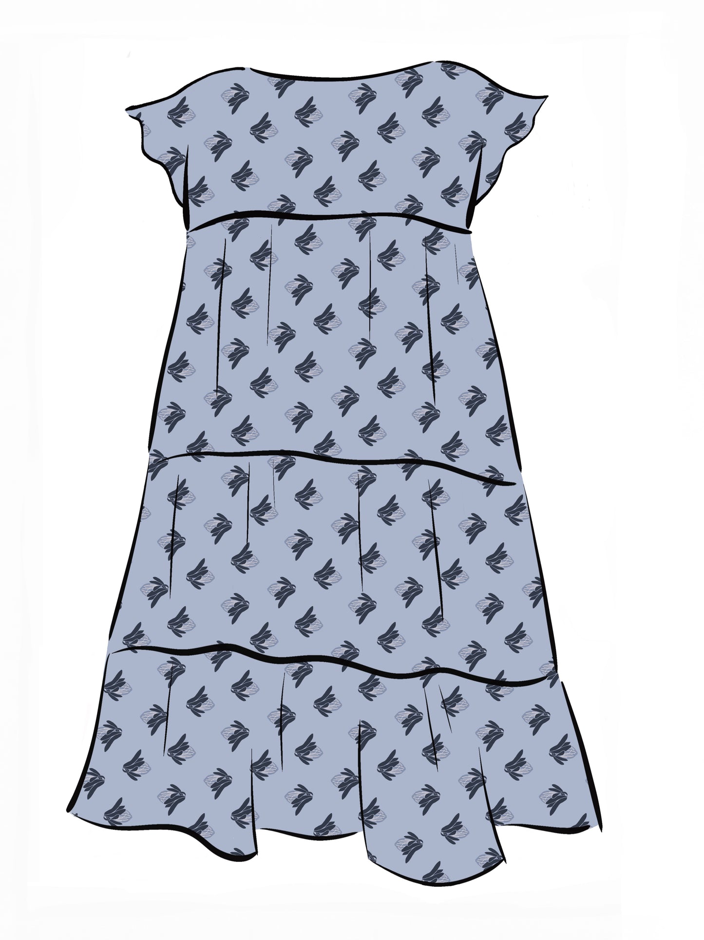 008 DESIGN YOUR OWN Organic Cotton “Protea” Dress Lilac