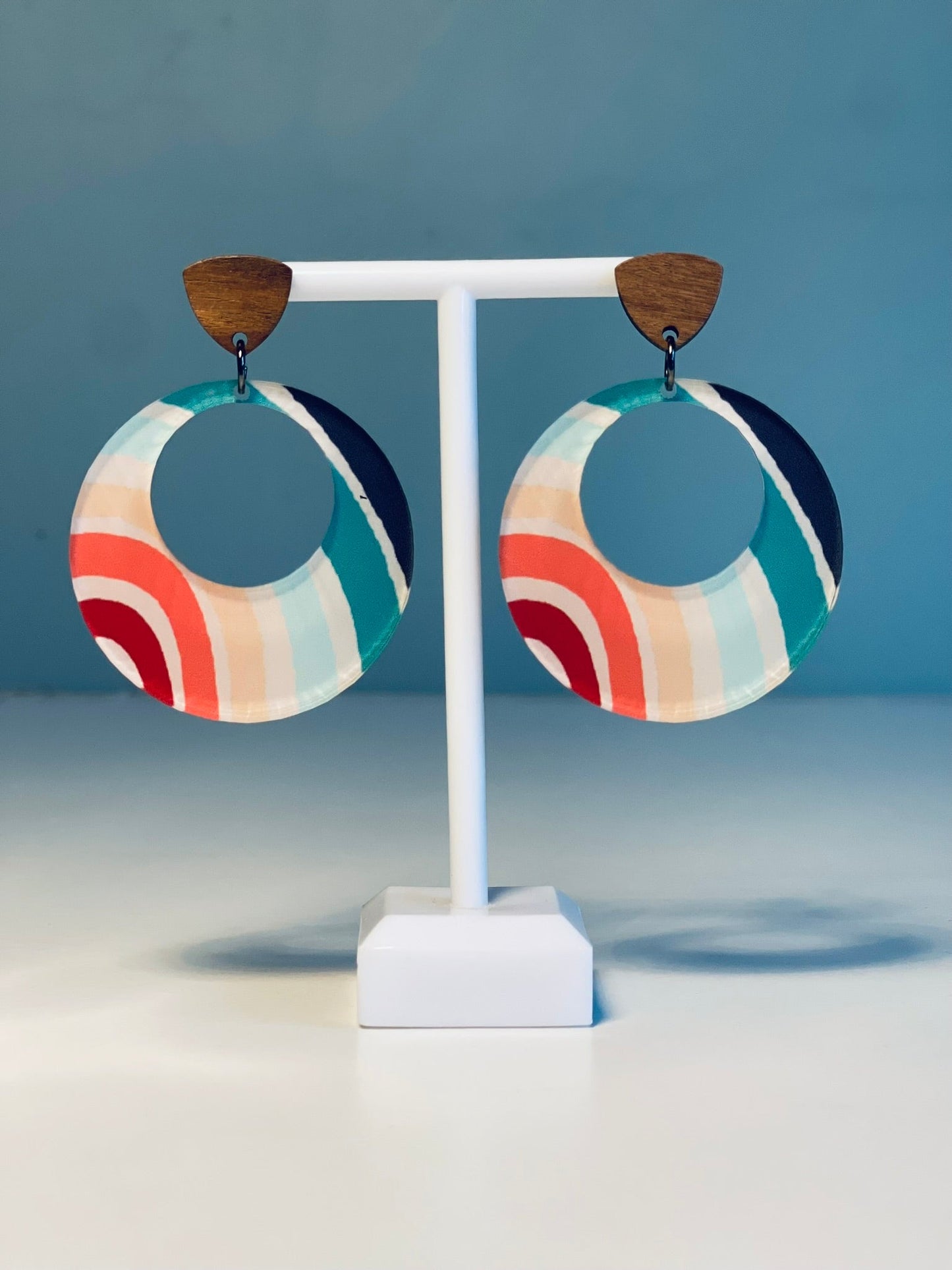 011 Rainbow and Polka Dot Earrings