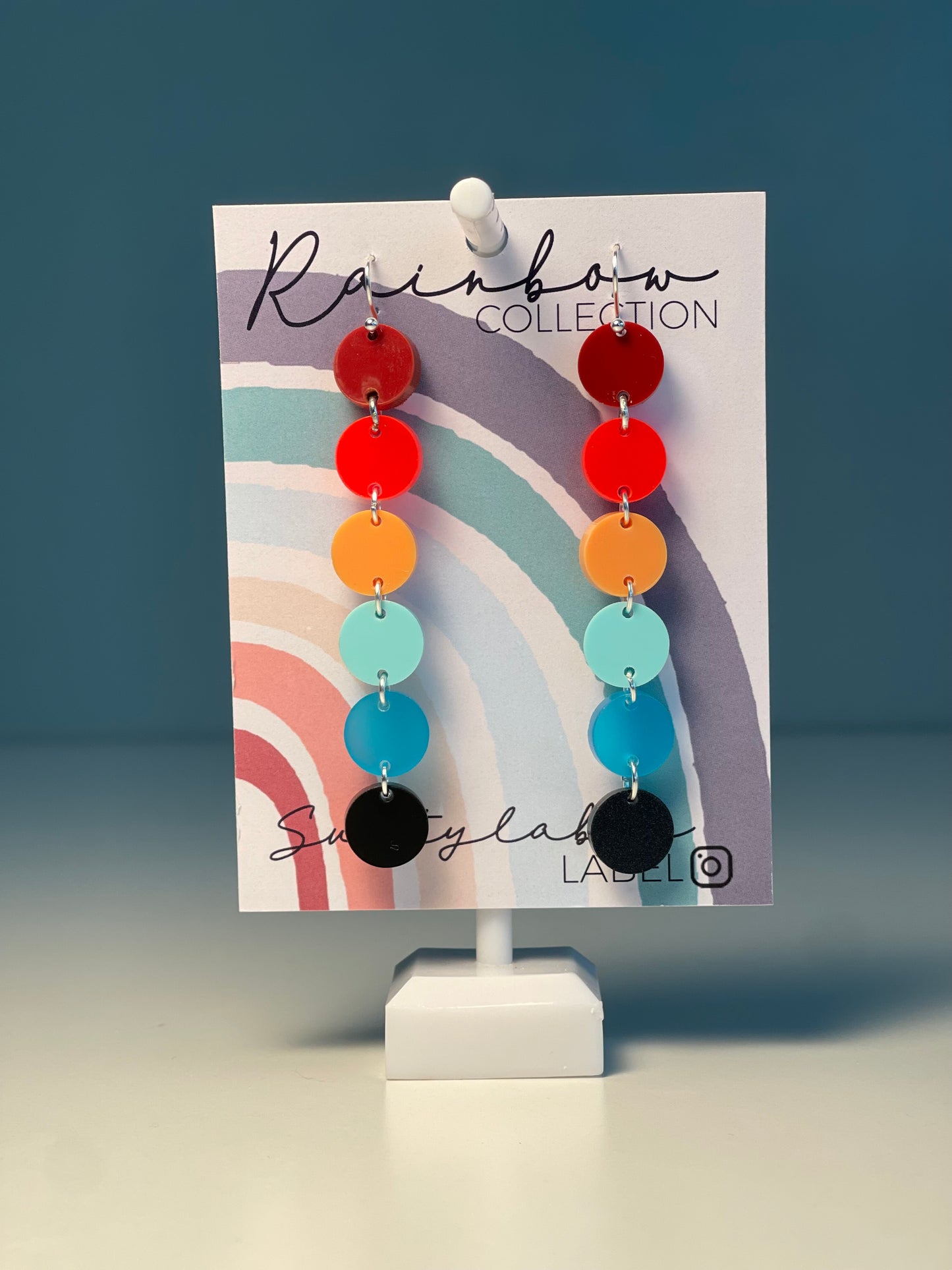 011 Rainbow and Polka Dot Earrings