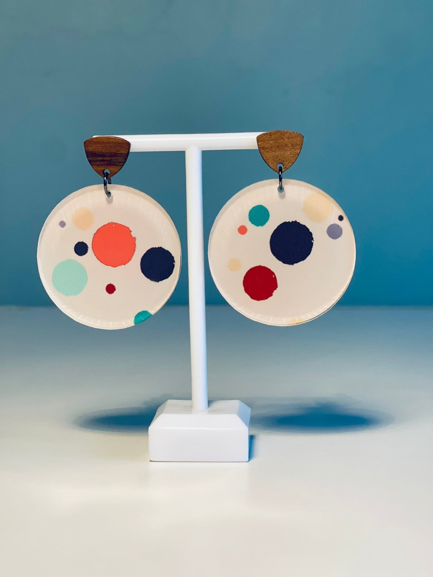 011 Rainbow and Polka Dot Earrings