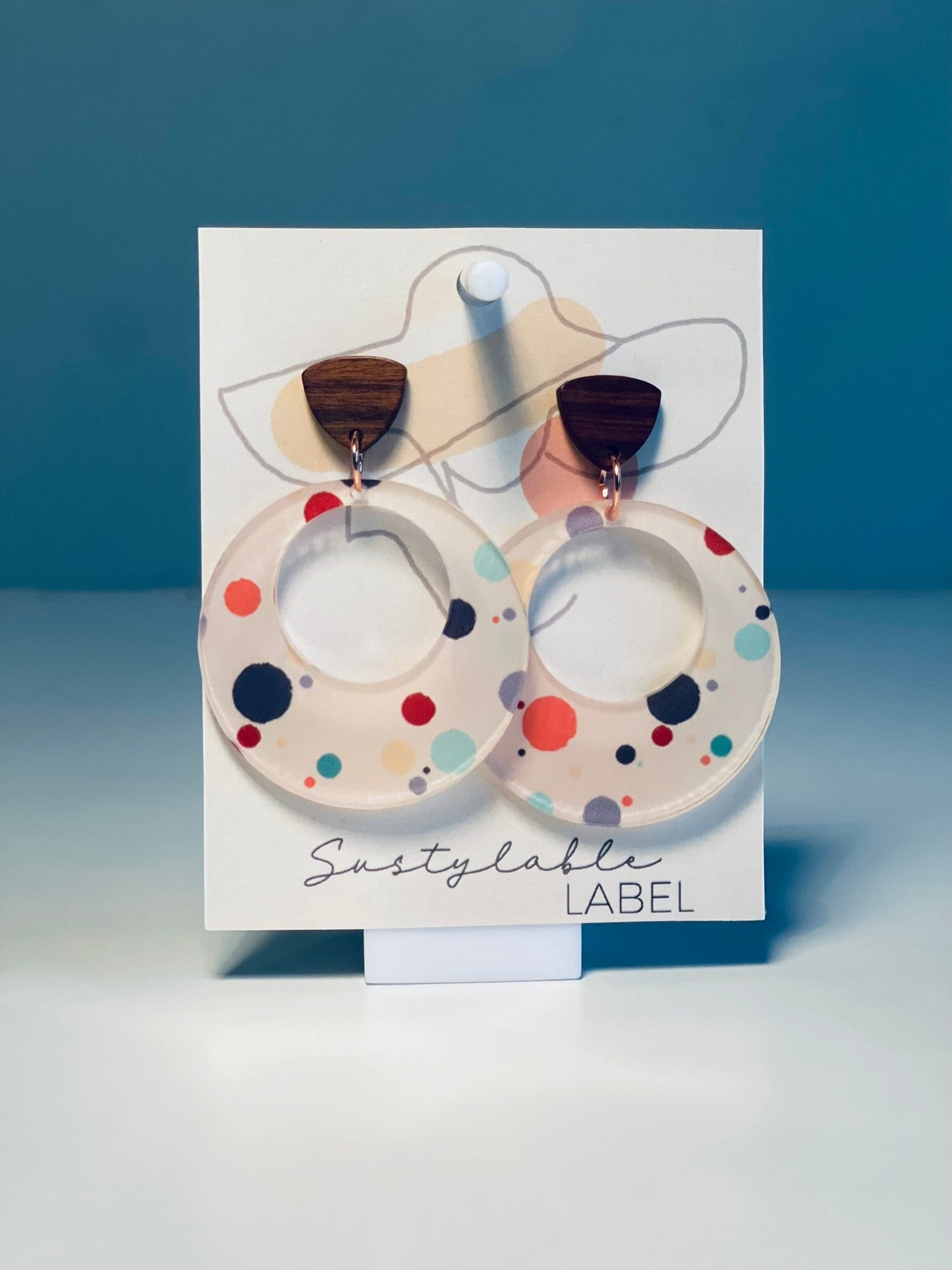 011 Rainbow and Polka Dot Earrings