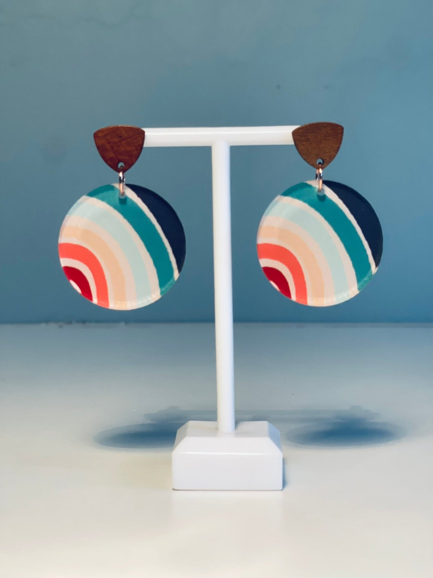 011 Rainbow and Polka Dot Earrings