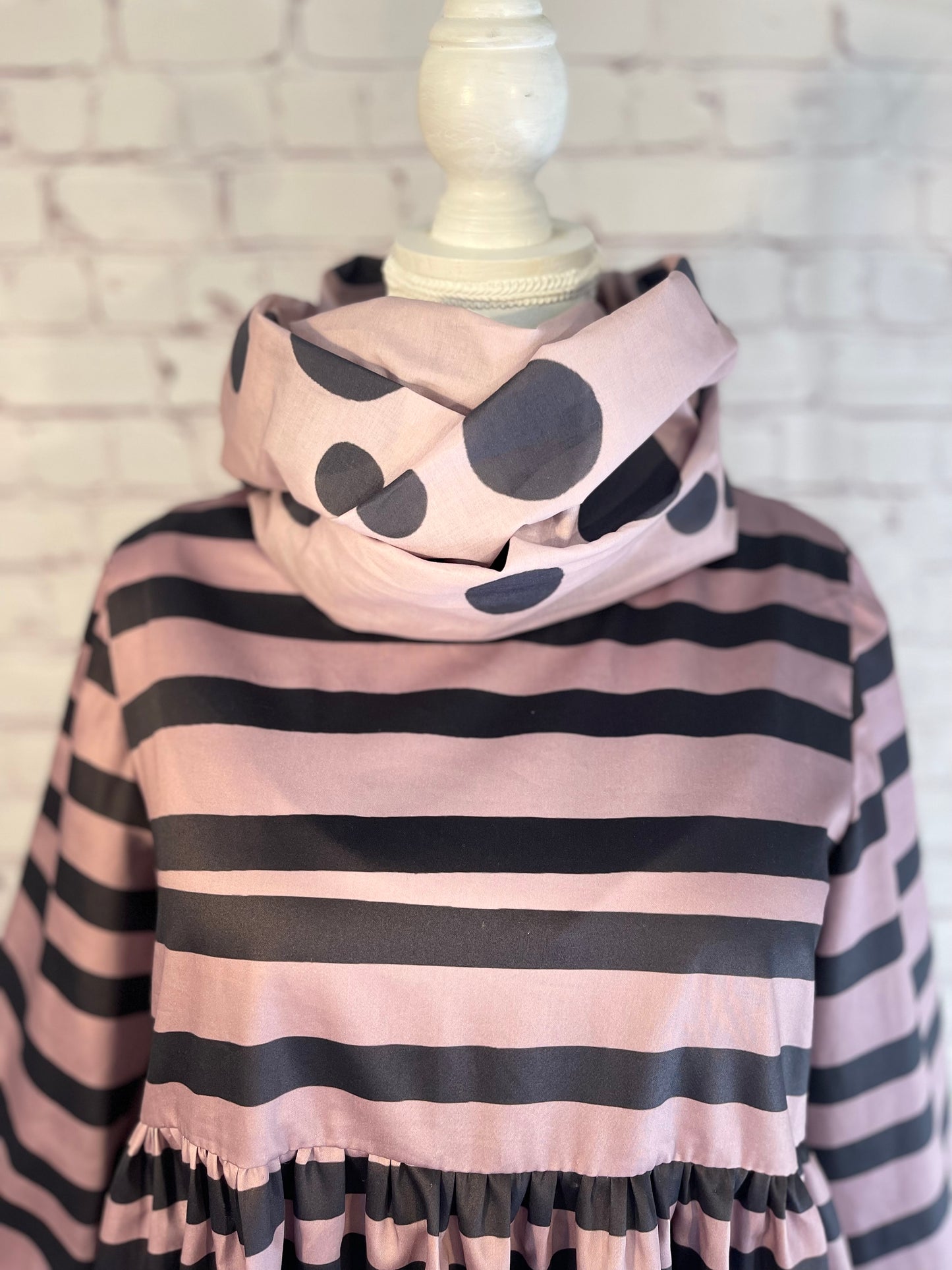 049 Organic Cotton Spots and Stripes Scarf