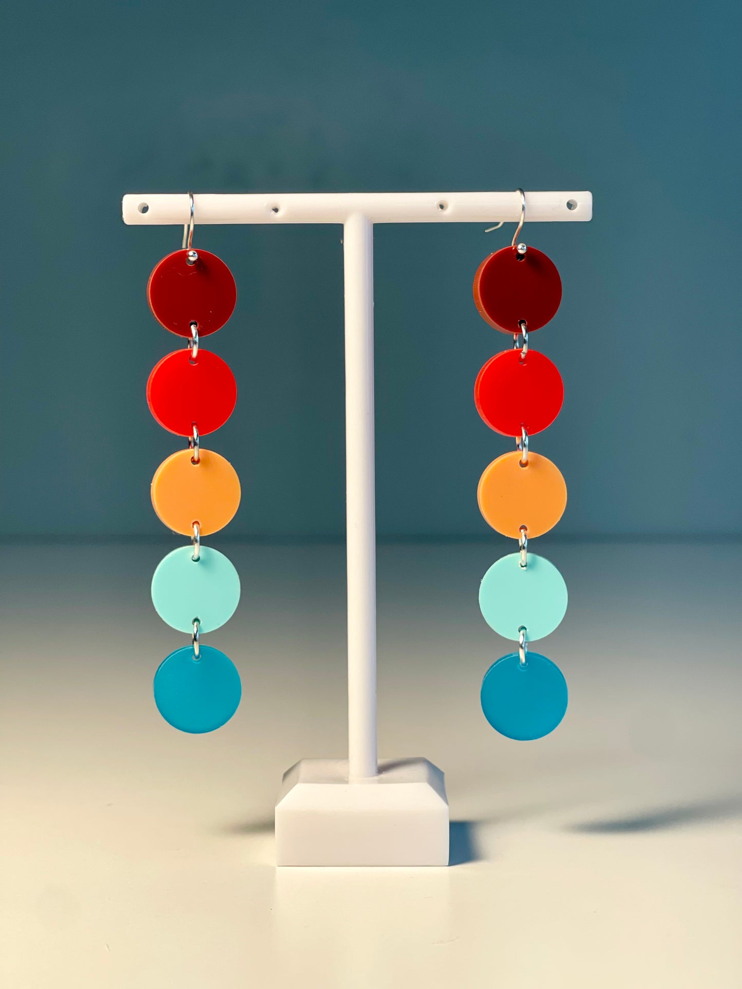011 Rainbow and Polka Dot Earrings
