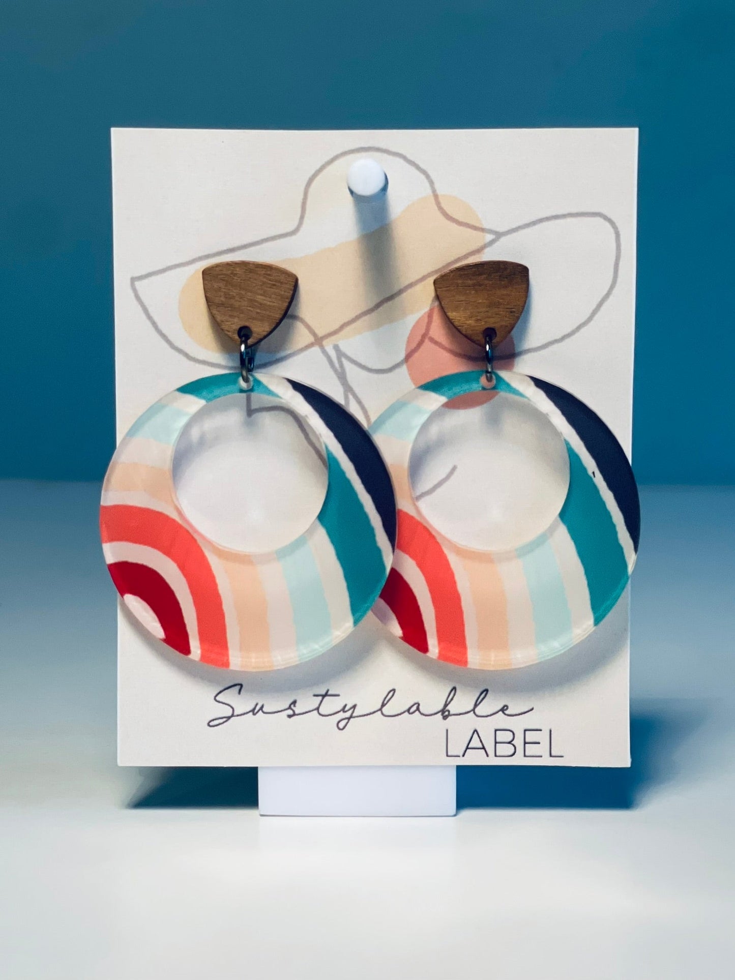 011 Rainbow and Polka Dot Earrings
