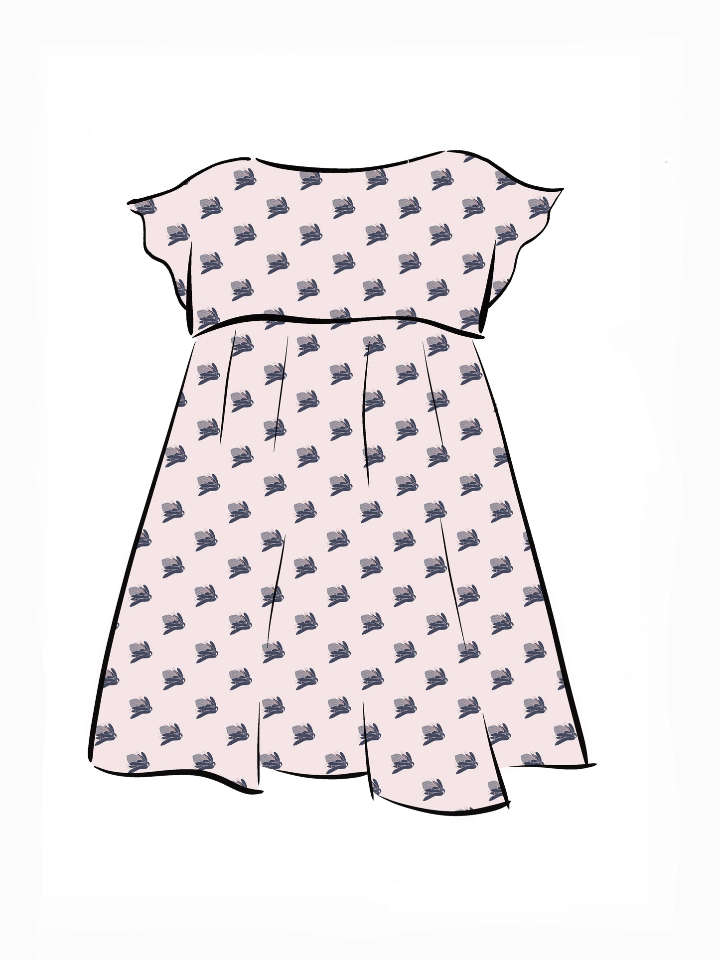 006 DESIGN YOUR OWN Organic Cotton Protea Dress Light Pink