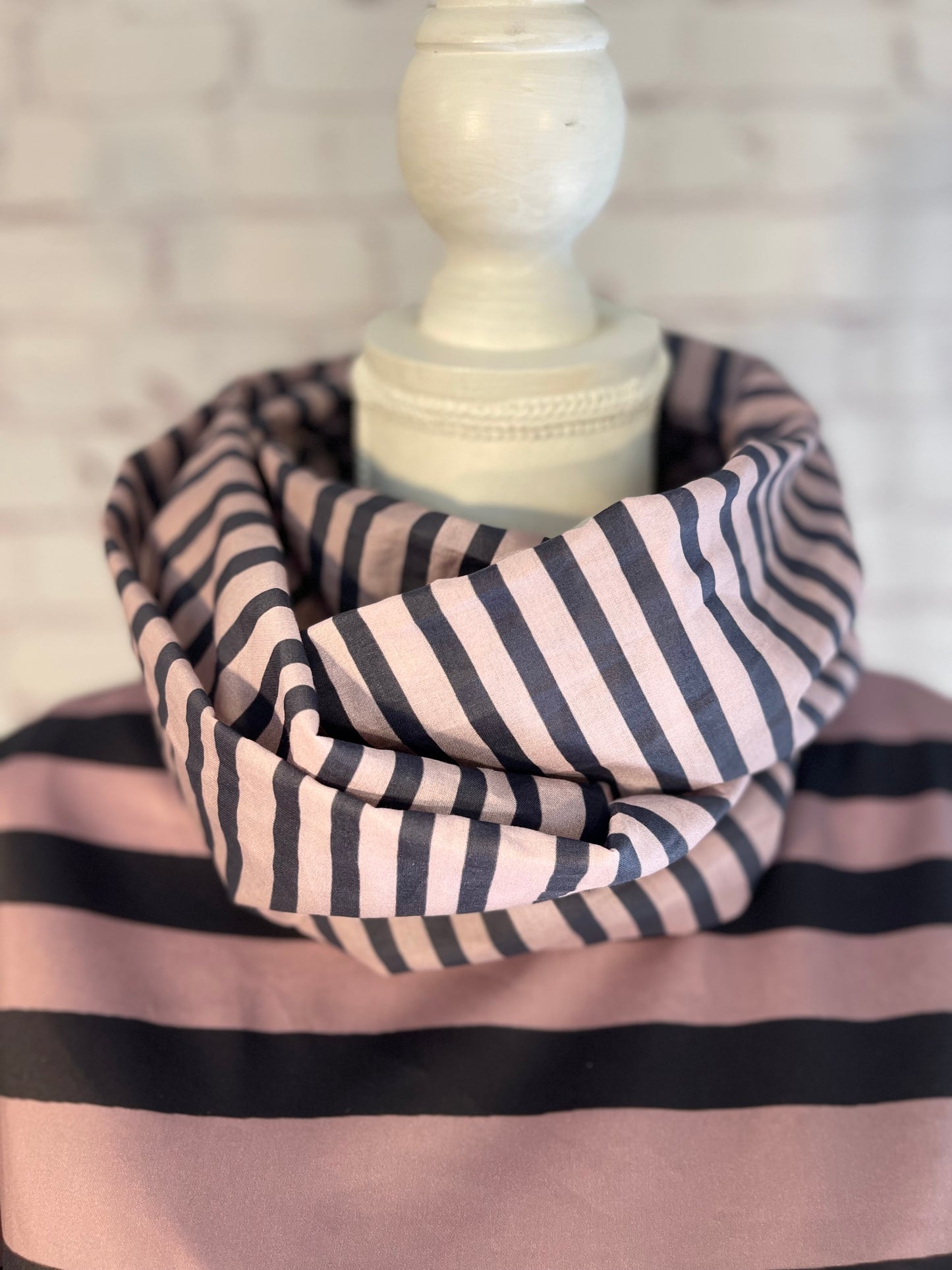 049 Organic Cotton Spots and Stripes Scarf