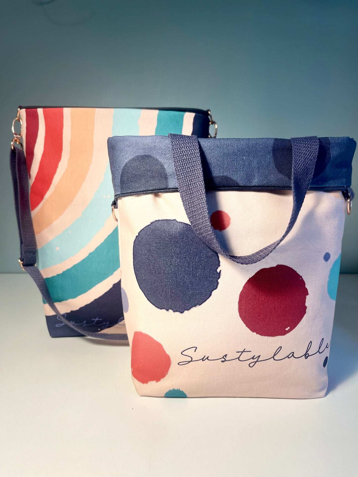 014 Organic Cotton Rainbow & Polka Dots Bags