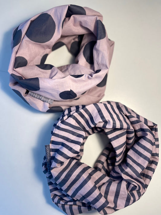 049 Organic Cotton Spots and Stripes Scarf