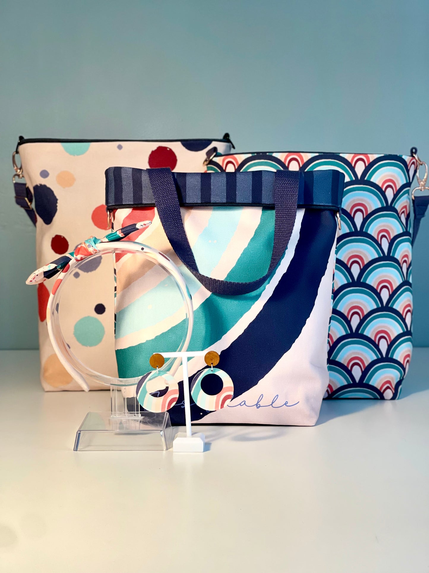 014 Organic Cotton Rainbow & Polka Dots Bags