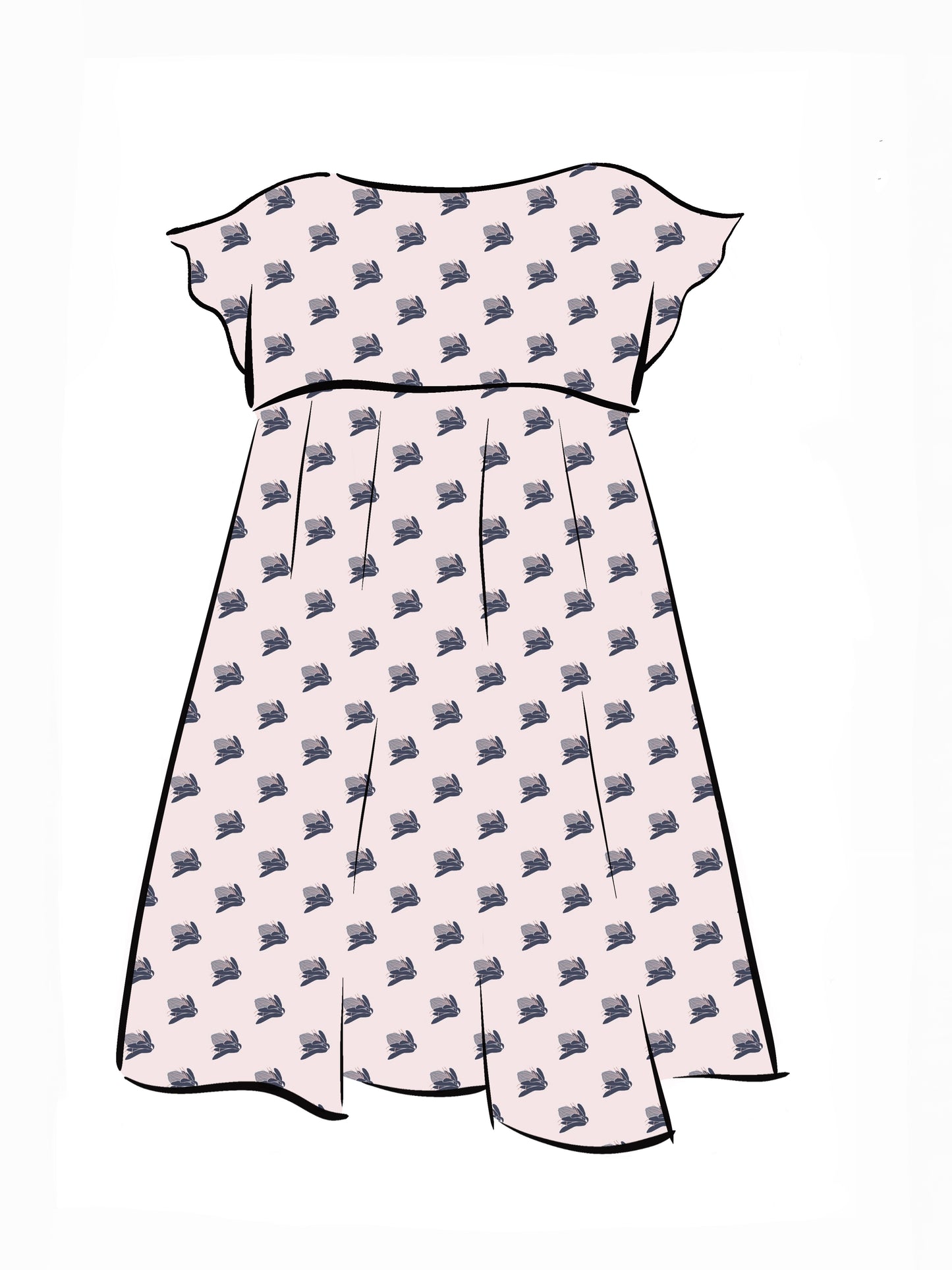 006 DESIGN YOUR OWN Organic Cotton Protea Dress Light Pink