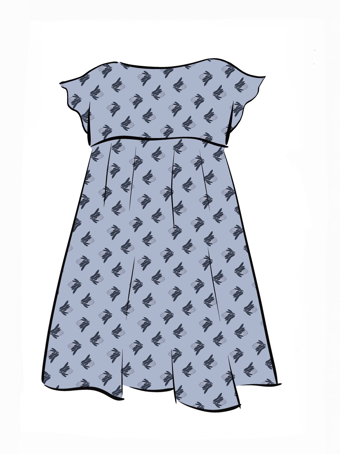 008 DESIGN YOUR OWN Organic Cotton “Protea” Dress Lilac