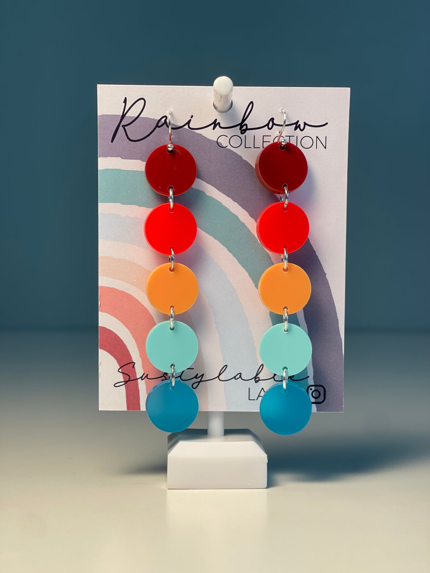 011 Rainbow and Polka Dot Earrings