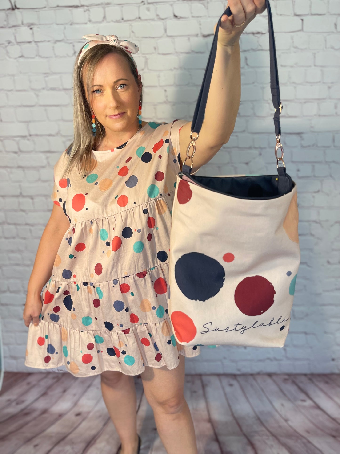 014 Organic Cotton Rainbow & Polka Dots Bags
