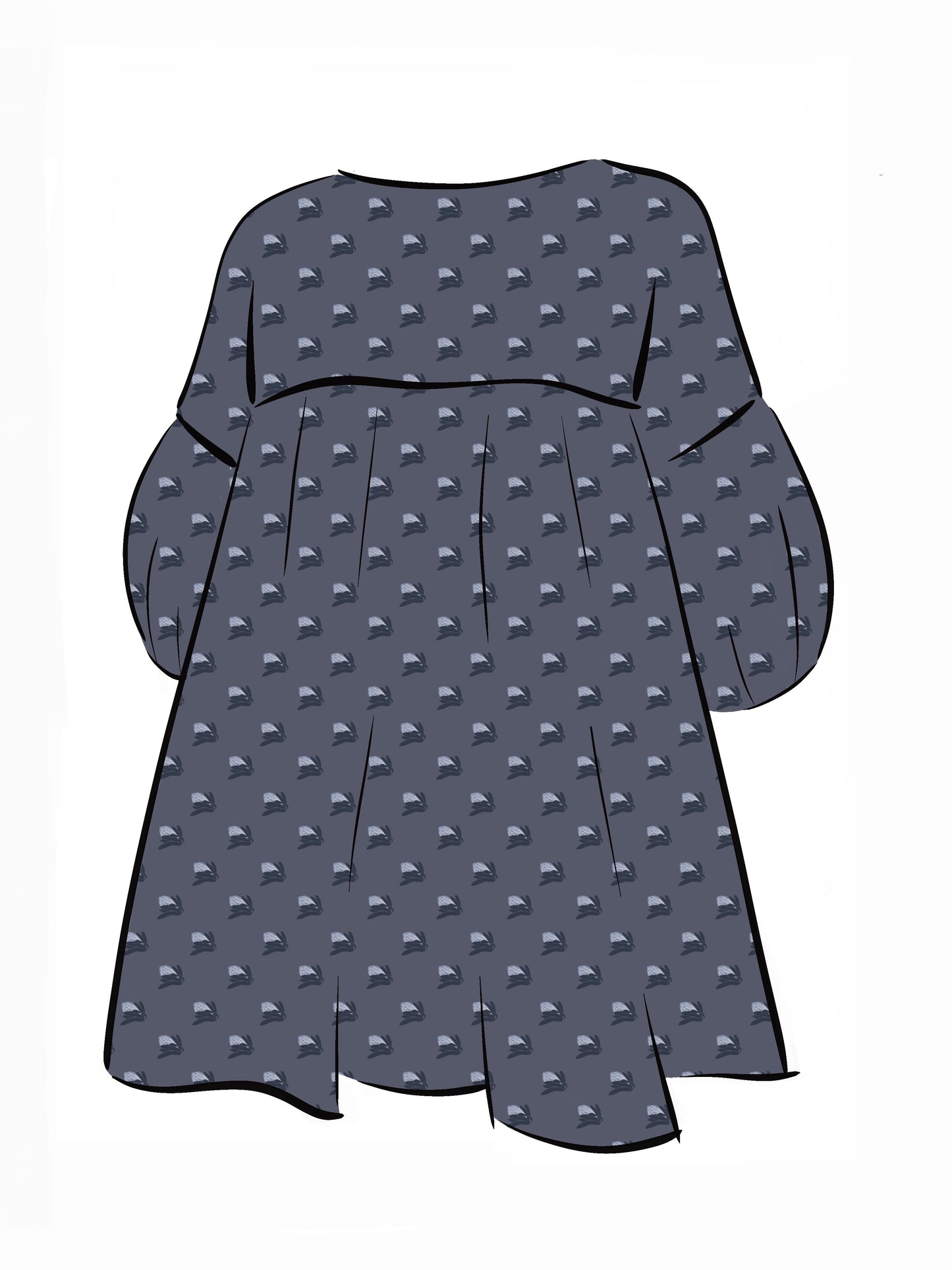 008 DESIGN YOUR OWN Organic Cotton “Protea” Dress Navy Blue